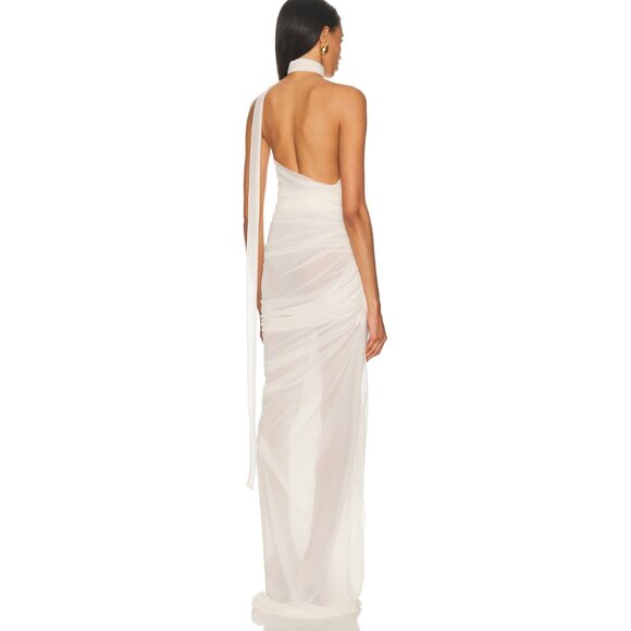 Ludovic de Saint Sernin White Halter Dress Sz Small. New, with tags - Picture 2 of 5